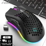 2024 New 2.4Ghz &Bt RGB Optical Computer Wireless Mouse Game USB Gaming Mice for Mac Laptop Windows 10m Working Distance-4